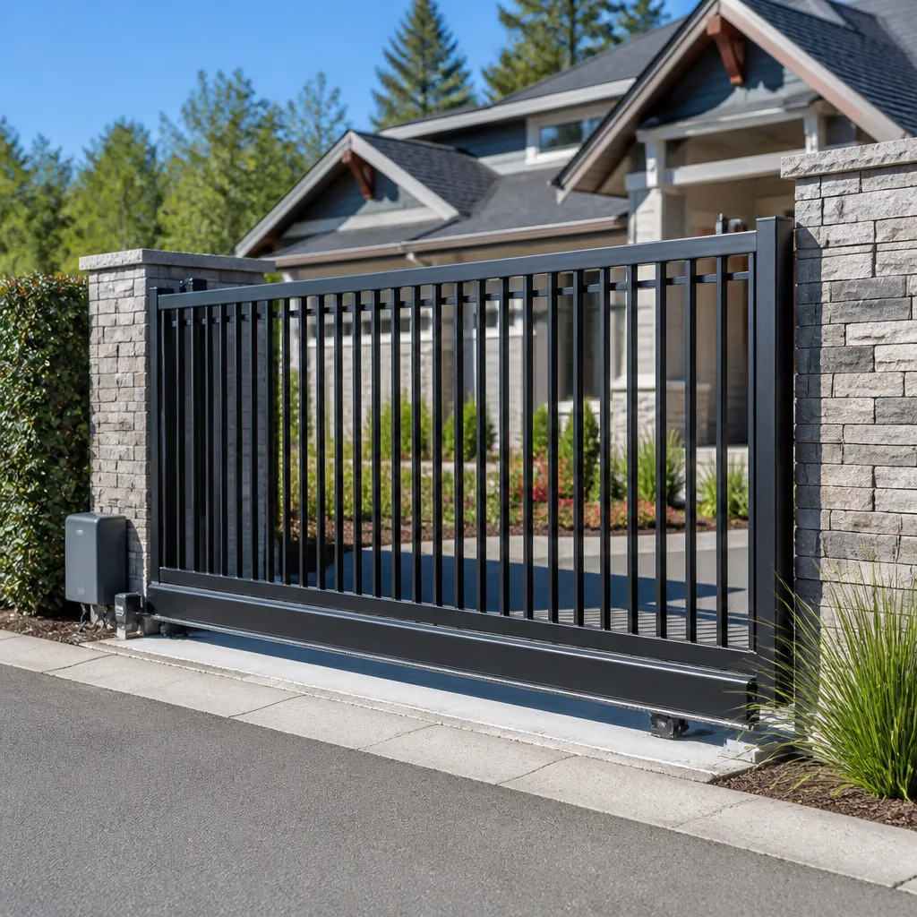 Sliding driveway gates